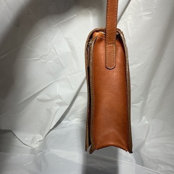 Jack Georges Cognac University Classic Crossbody Hand Bag with Twisting Lock - Picture 5 of 10